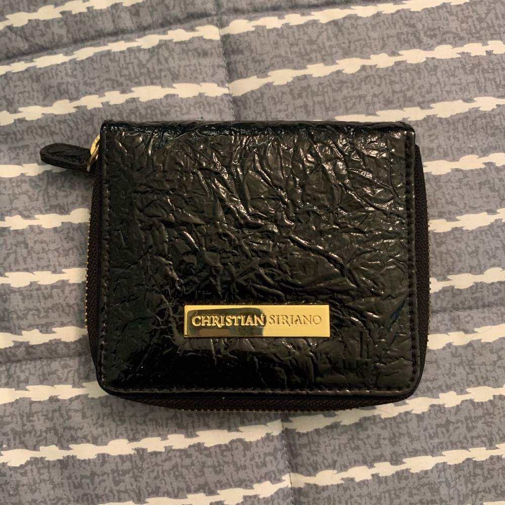 Christian Siriano crinkled pleather wallet